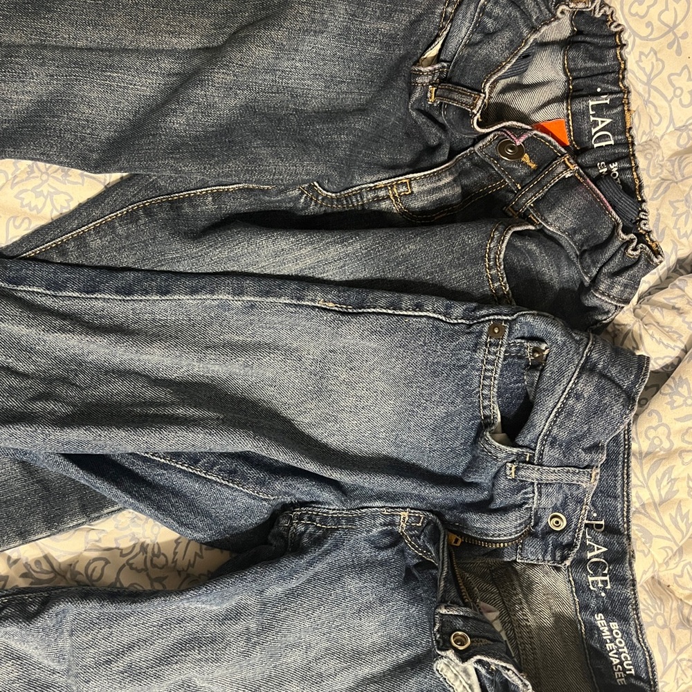 Bundle: Two pairs Children’s Place adjustable size 7 Jeans with Distressed Look